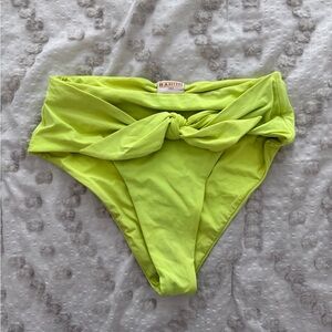 Vibrant Green High-Waisted Bikini with Knot Detail
